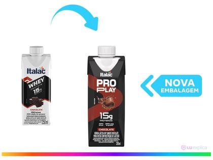 Imagem de Bebida Láctea UHT Proteica com 15g de Proteínas Italac Whey Protein Pro Play Chocolate Zero Lactose 250ml