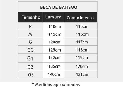 Imagem de Beca de Batismo Kit 6 unidades