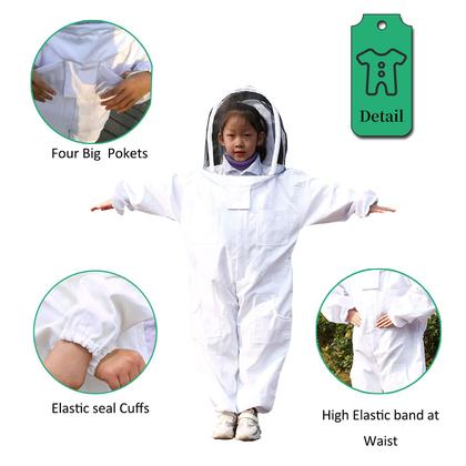 Imagem de Bee Suit LONGADS para crianças com luvas de pele de cabra e capuz de ventilação