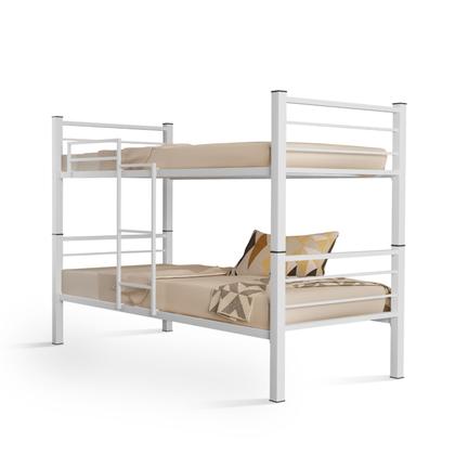 Imagem de Beliche 100% Ferro/Aço Cristal Vira 2 Camas C/grade Proteção e Escada - Branco