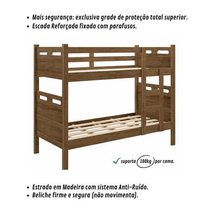 Imagem de Beliche Barreto Vira Duas Camas com 2 Colchões D33 Gold