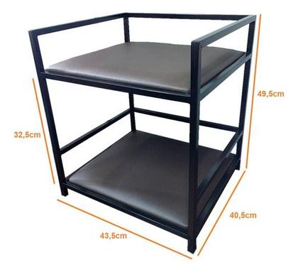 Imagem de Beliche Cama Pet Industrial Cães Peq Gatos Almofada 40x37cm