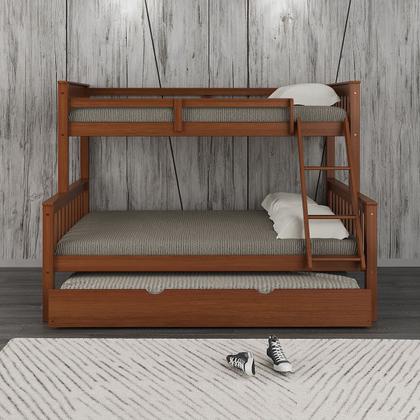 Imagem de Beliche Casal Solteiro De Madeira Merk Com Cama Auxiliar Solteiro
