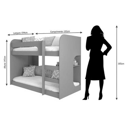 Imagem de Beliche Cimol Ema+2 Colchões Ortobom D33 Light Branco
