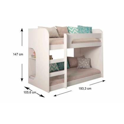 Imagem de Beliche Cimol Ema+2 Colchões Ortobom Physical Branco