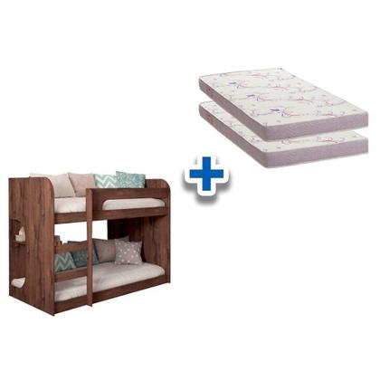 Imagem de Beliche Cimol Ema+2 Colchões Ortobom Physical Branco