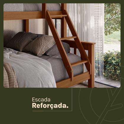 Imagem de Beliche Com Cama De Casal e Solteiro De Madeira Merk Moveis
