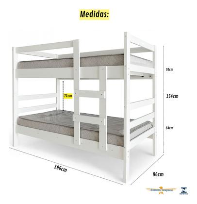 Imagem de Beliche Com Escada e Protetor Lateral Solteiro Compacta Vira Duas Camas Design Moderno