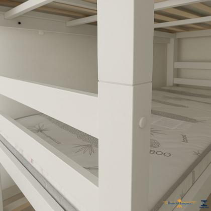 Imagem de Beliche Com Escada e Protetor Lateral Solteiro Compacta Vira Duas Camas Design Moderno