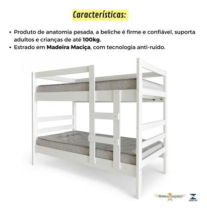 Imagem de Beliche Com Escada e Protetor Lateral Solteiro Compacta Vira Duas Camas Design Moderno