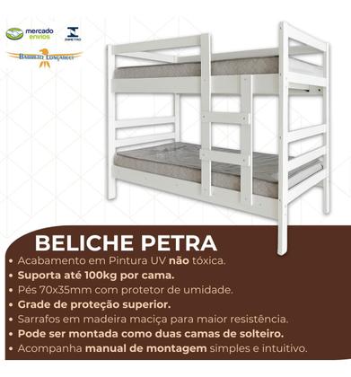 Imagem de Beliche Com Escada e Protetor Lateral Solteiro Compacta Vira Duas Camas Design Moderno