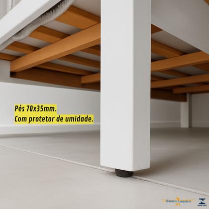 Imagem de Beliche Com Escada e Protetor Lateral Solteiro Compacta Vira Duas Camas Design Moderno