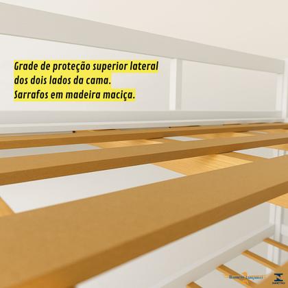 Imagem de Beliche Com Escada e Protetor Lateral Solteiro Compacta Vira Duas Camas Design Moderno