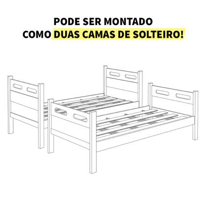 Imagem de Beliche Compacta Funcional 2 Em 1 Vira Duas Camas C/ Colchão