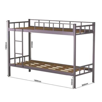 Imagem de Beliche De Aço Reforçado Tubular Com Escada Para Quarto Cinza Cinza