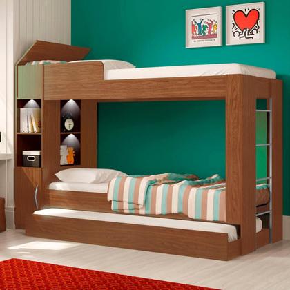 Imagem de Beliche Ditália Cama Aux c/colchões+ Kit luz CM-15