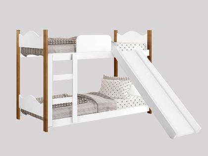 Imagem de Beliche Infantil Encanto Branco Grenat com Escorregador- Gabrielli Móveis