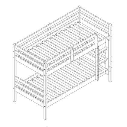 Imagem de Beliche Infantil Slim RB com Grade de Proteção Madeira Maciça Branco Housin