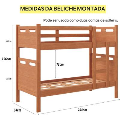 Imagem de Beliche Jaspe Reforçada com Colchão Probel Guarda Costas - Proteção Lateral Total Superior
