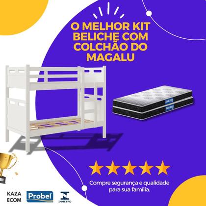 Imagem de Beliche Jaspe Reforçada com Colchão Probel Guarda Costas - Proteção Lateral Total Superior