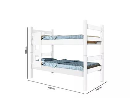 Imagem de Beliche leticia com escada e grade proteção vira 2 camas solteiro + 2 colchões d23