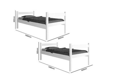 Imagem de Beliche leticia com escada e grade proteção vira 2 camas solteiro + 2 colchões d23