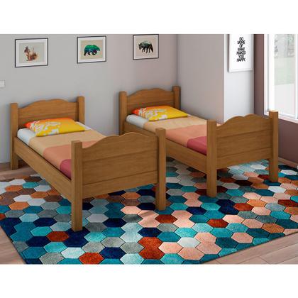 Imagem de Beliche Madrid Grades de Proteção e Cama Removível - Amêndoa