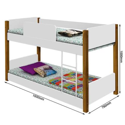 Imagem de Beliche Mini Cama Valentina Branco e Mel