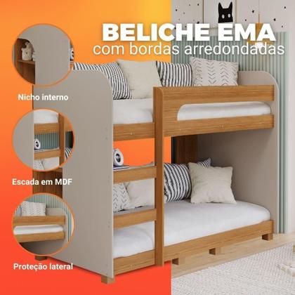 Imagem de Beliche Montessoriana 100% Mdf Com Pés 1 Prateleira Ema Cimol
