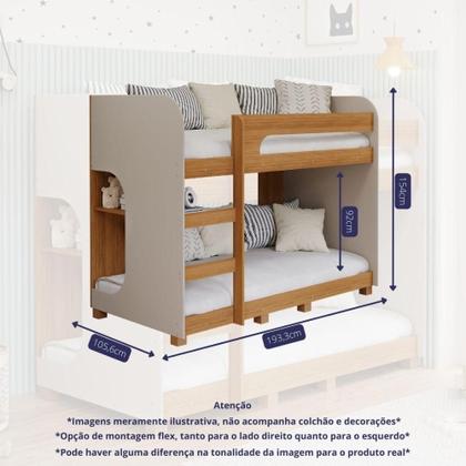 Imagem de Beliche Montessoriana 100% Mdf Com Pés 1 Prateleira Ema Cimol