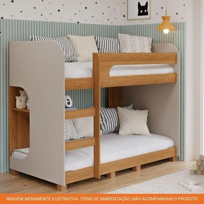 Imagem de Beliche Montessoriana 100% Mdf Com Pés 1 Prateleira Ema Cimol