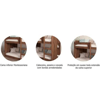 Imagem de Beliche Multifuncional Ema Montessoriana Nature/Off White - Cimol