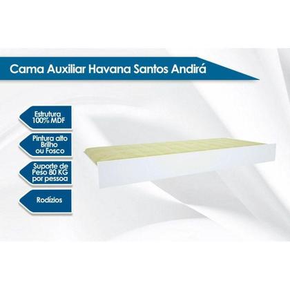 Imagem de Beliche Multifuncional Plus c/ 3 Gavetas c/ Auxiliar Branco - Santos Andirá