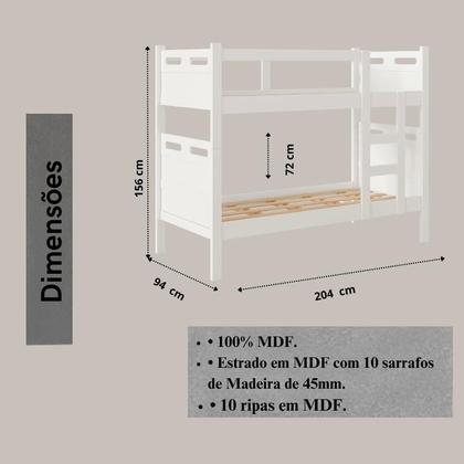 Imagem de Beliche ou duas camas Solteiro c 2 Colchões - Envio Imediato