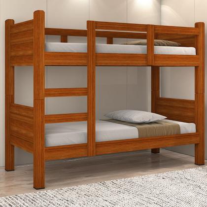 Imagem de Beliche Porto Solteiro MDF Resistente Escada Grade Proteção