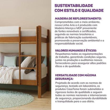 Imagem de Beliche Reversível Aria Casatema MadeiraOriginals Marrom/Nogueira/Branco
