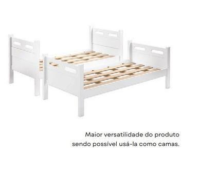 Imagem de Beliche Solteiro Com 1 Colchão Multifuncional Que Vira Cama Cor:Branco