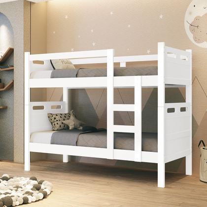 Imagem de Beliche Solteiro Compacta Com Escada Lateral Segura Vira Duas Camas Com 2 Colchões D33