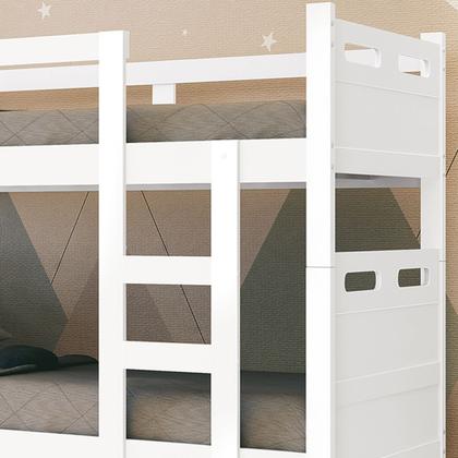 Imagem de Beliche Solteiro Compacta Com Escada Lateral Segura Vira Duas Camas Com 2 Colchões D33