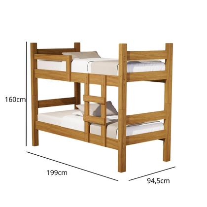 Imagem de Beliche Solteiro Leticia Mdf Resistente para Quarto Que Vira Duas Camas Com 2 Colchão 188x88 D20