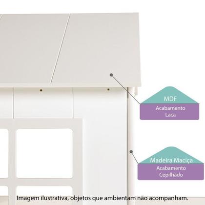 Imagem de Beliche Solteiro Queen Montessoriano Cabana Family com Escorregador Casatema MadeiraOriginals Branco/Offwhite