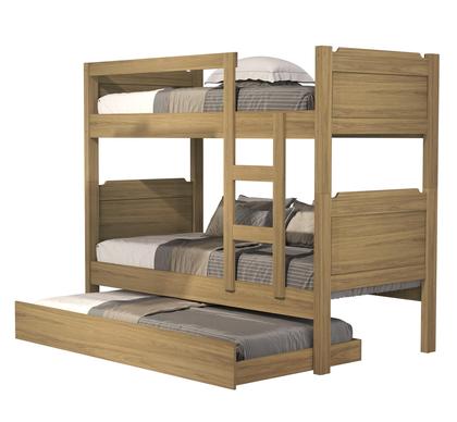 Imagem de Beliche Solteiro Reforçada com Cama Auxiliar e Escada 100% MDF Várias Cores Disponíveis