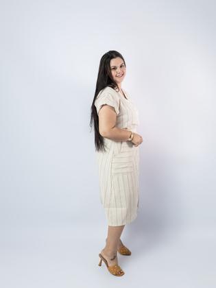 Imagem de Belissimo Conjunto Saia E Blusa Em Linho Com Algodão Cristã