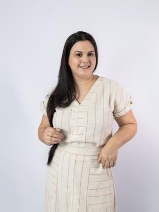 Imagem de Belissimo Conjunto Saia E Blusa Em Linho Com Algodão Cristã