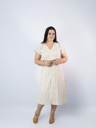 Imagem de Belissimo Conjunto Saia E Blusa Em Linho Com Algodão Cristã