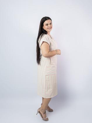 Imagem de Belissimo Conjunto Saia E Blusa Em Linho Com Algodão Cristã