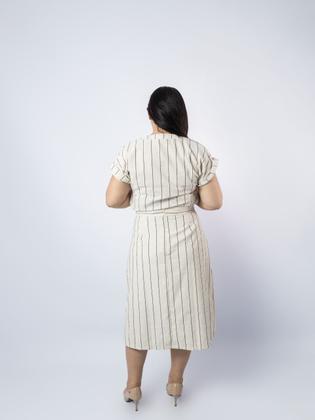 Imagem de Belissimo Conjunto Saia E Blusa Em Linho Com Algodão Cristã