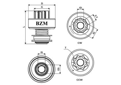 Imagem de Bendix impulsor de partida class trator 6068 massey ferguson mf4292 mf5465 mf8140 mf8150 new holland perkins motor valtra bt150 bt170 bt190 bt210 part