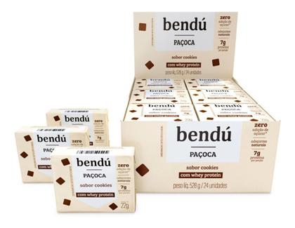 Imagem de Bendu Paçoca Sabor Cookies Zero Açúcar Com Whey Protein 24 Un
