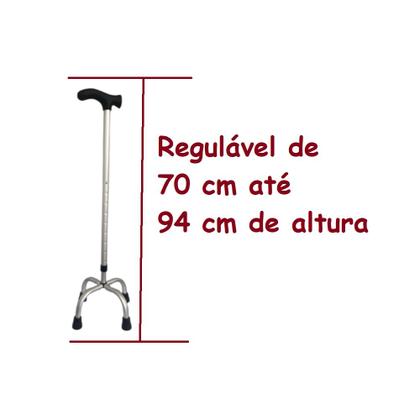 Imagem de Bengala 4 Pontas De Alumínio Altura Ajustável Forte E Leve marca ALO